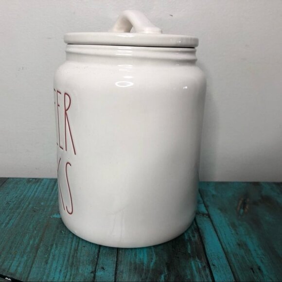 Rae Dunn Reindeer Snacks White Canister Christmas Holiday Festive - Picture 3 of 4